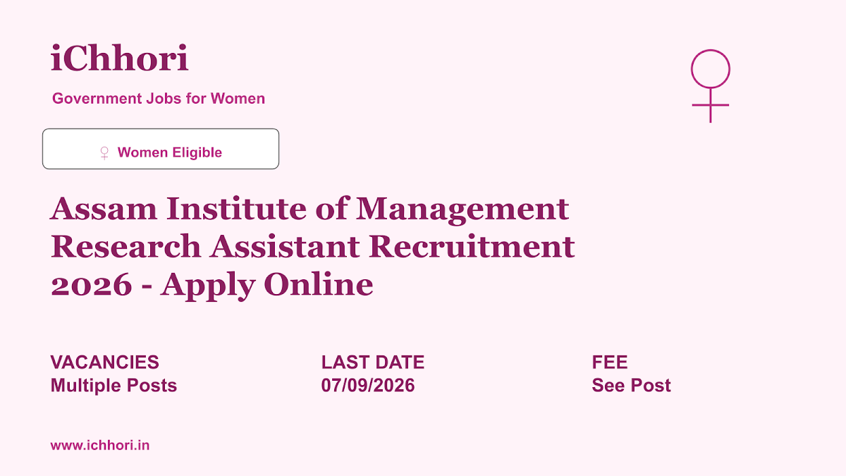Assam Institute of Management Research Assistant Recruitment 2026 - Apply Online - iChhori
