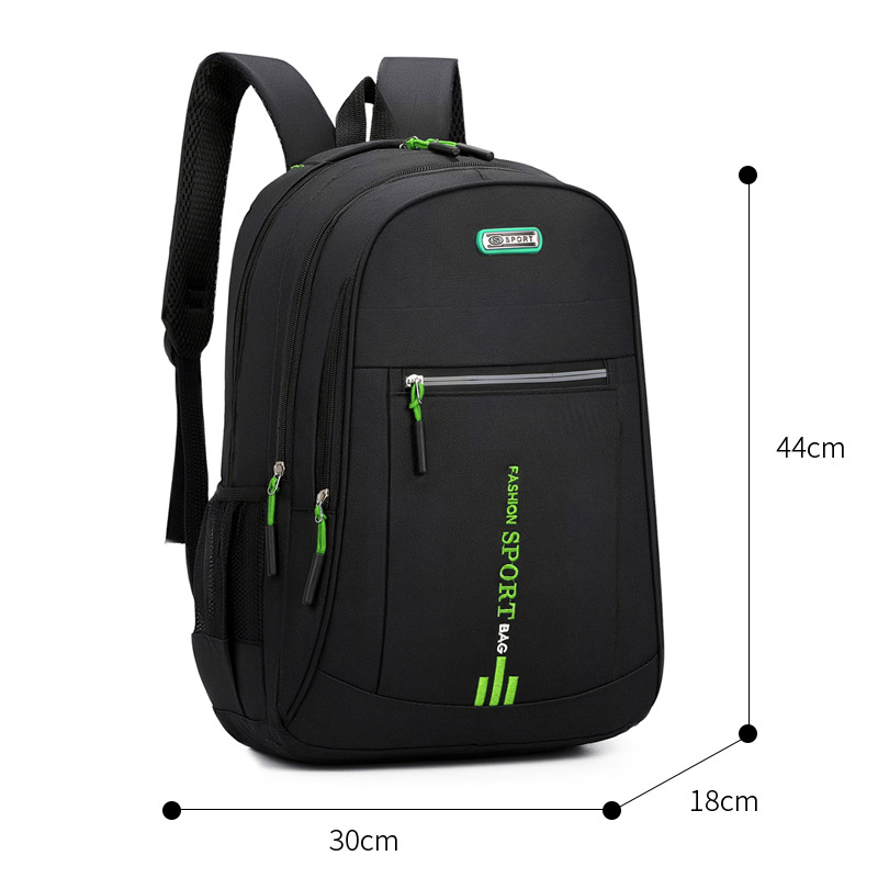 Nylon backpack with anti-theft features, large capacity