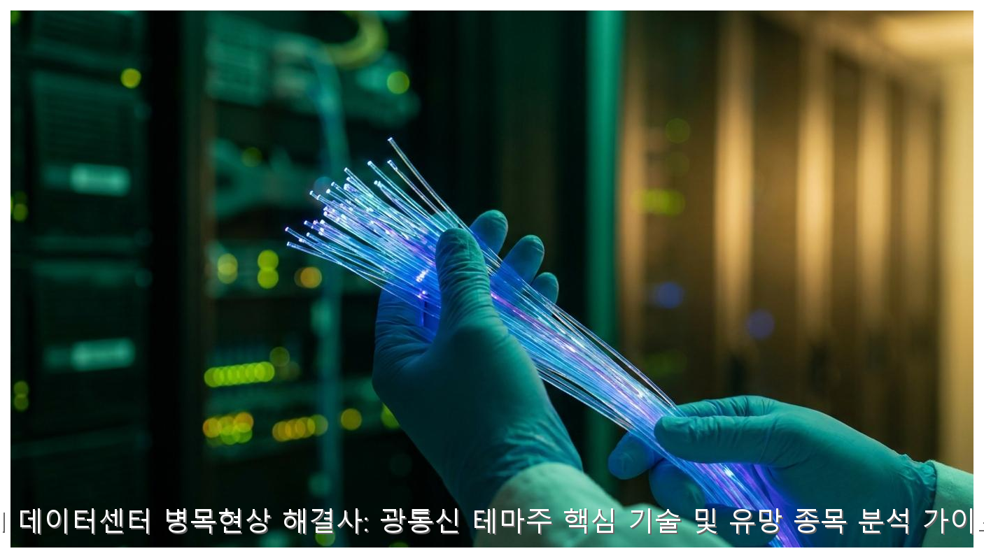 AI 데이터센터 병목현상 해결사: 광통신 테마주 핵심 기술 및 유망 종목 분석 가이드 핵심 안내 및 분석 인포그래픽 (2)