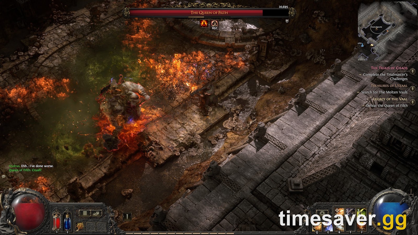 PoE2 endgame boss fight — spend your currency finishing pinnacle content for account-kept rewards before 1.0