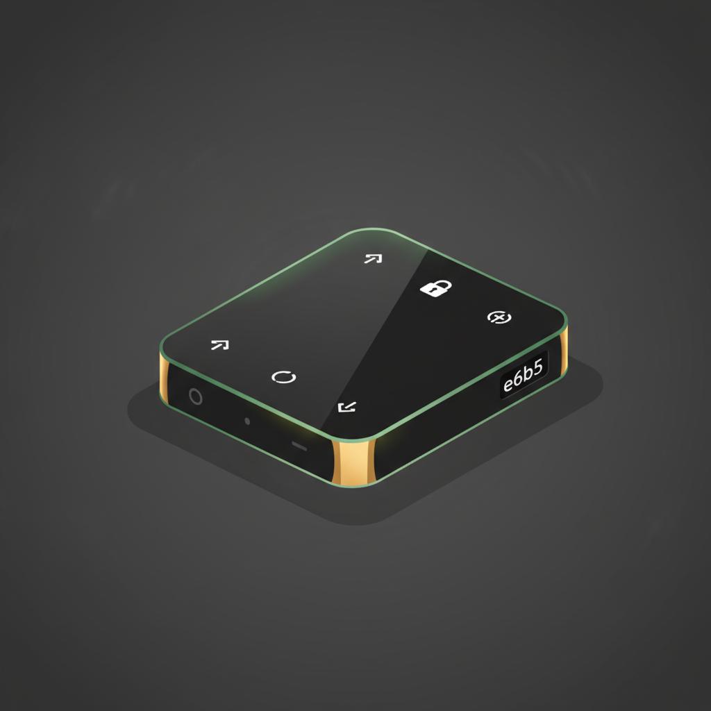 Minimalist 2D vector close up of a hardware wallet on a seamless dark background with green accent lighting 4aa568 and warm gold highlights e6bb5b representing secure storage for best crypto trading platform