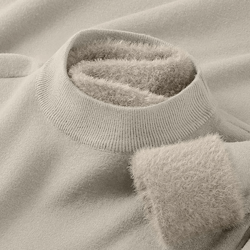 Men's sweater with stand-up collar made of modal wool blend