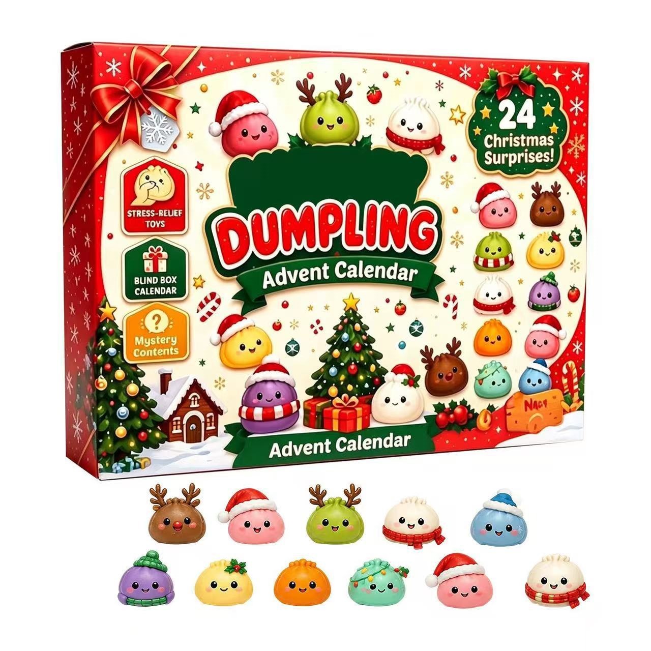 Christmas Advent Calendar with 24 Squishy Figures