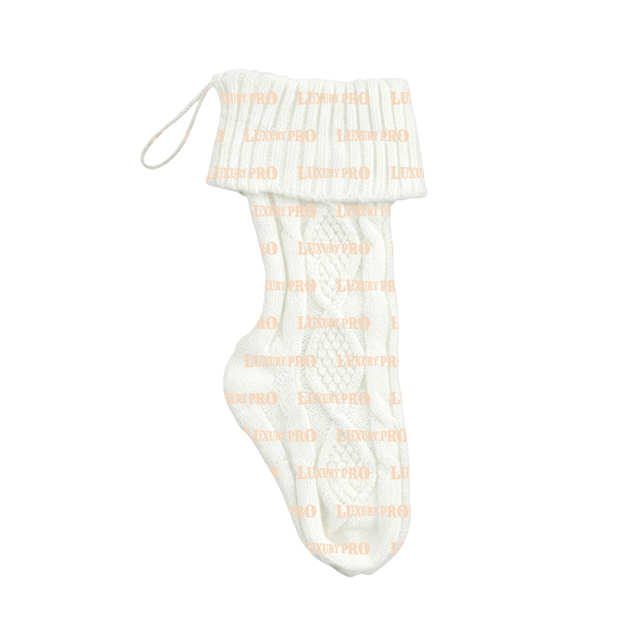 Embroidered Christmas Knit Stocking