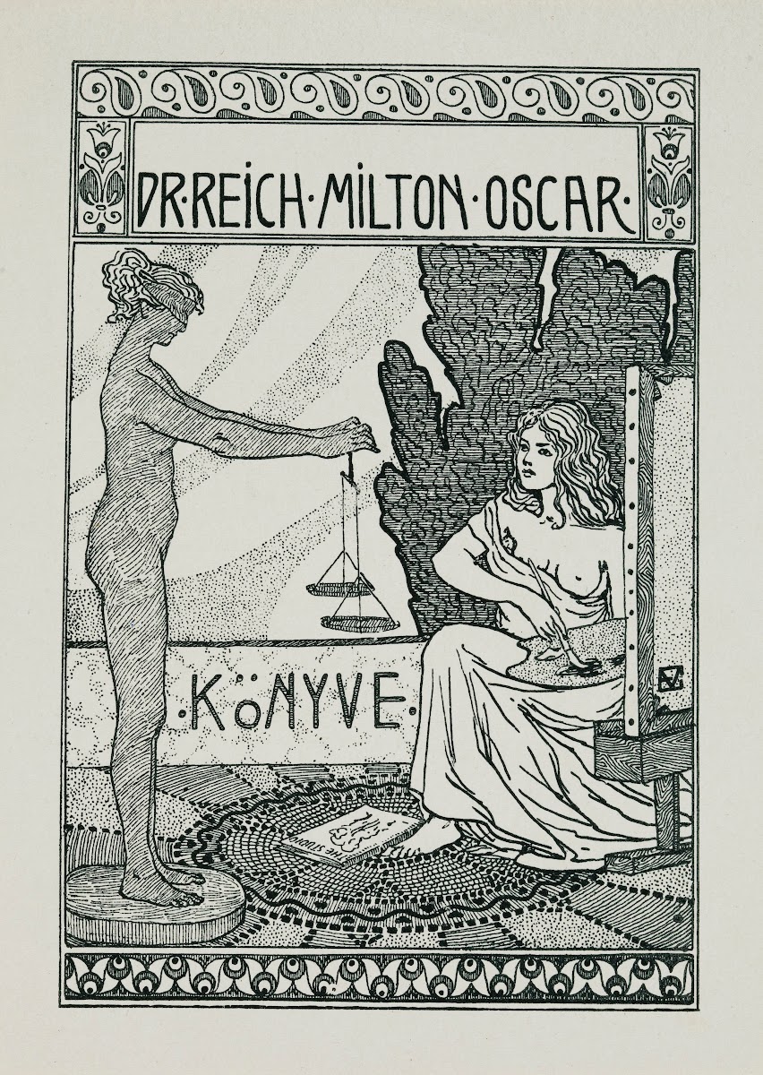 Bookplate Dr Reich Milton Oscar Könyve before 1909