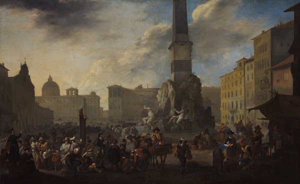 Roman Market Scene in the Piazza Navona ca 1657  1658