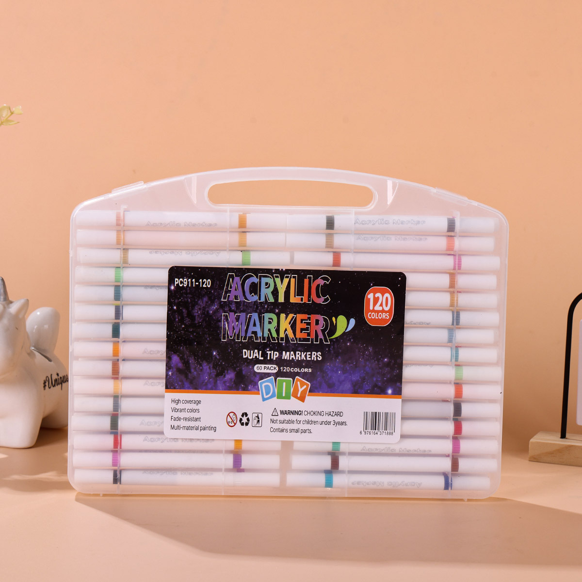 Acrylic marker set, 12–48 colors, PVC pen