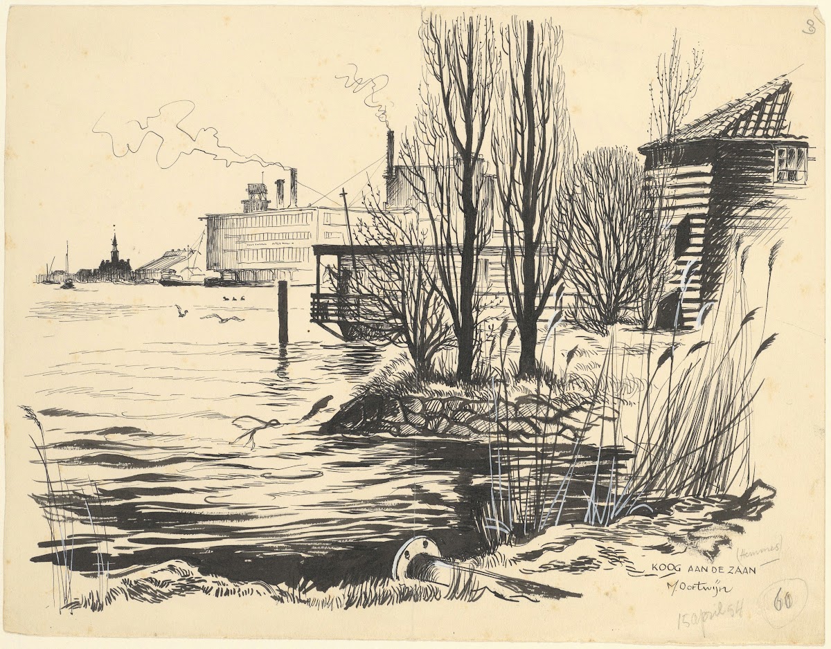 Gezicht op Koog aan de Zaan 1954