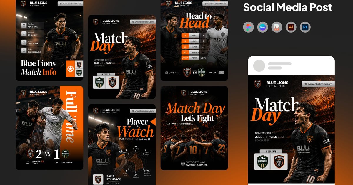 Football Match Social Media Post Free Download – Envato Elements