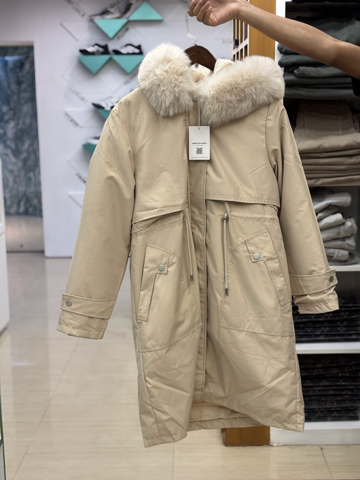Imported Jacket - Ladies Lace Long Coat Cream