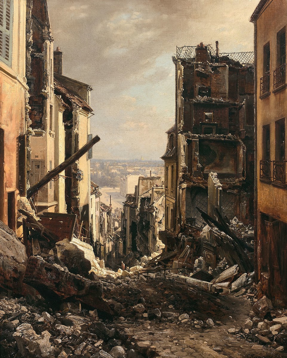 La rue Royale à Saint Cloud après lincendie 1871