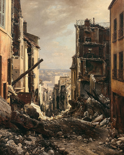 La rue Royale à Saint Cloud après lincendie 1871