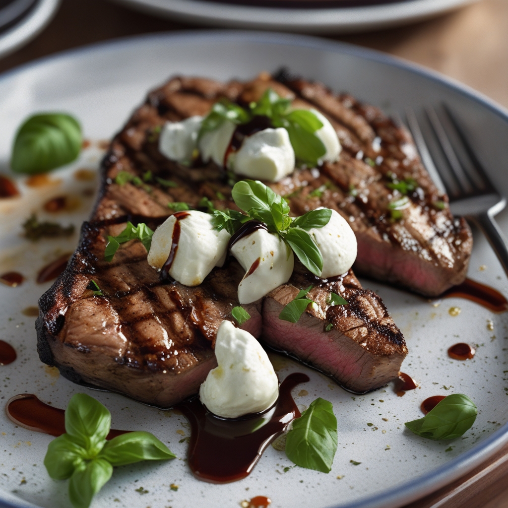 Grilled Flank Steak Caprese with Balsamic Dressing - Easy Homemade Summer Meal finished