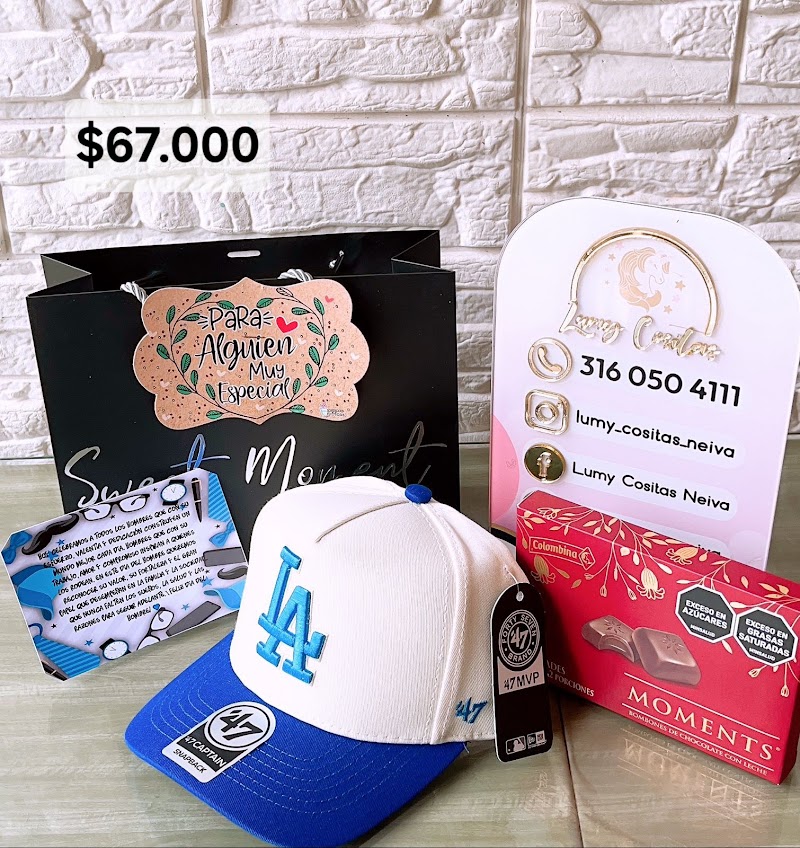 06.GORRA, CHOCOLATE Y BOLSA DE REGALO 🧢 $67.000 🍫