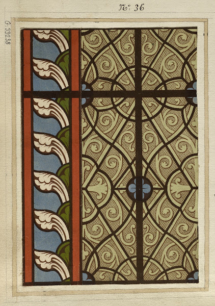 Détail de fenêtre fond gris entourage à fond bleu