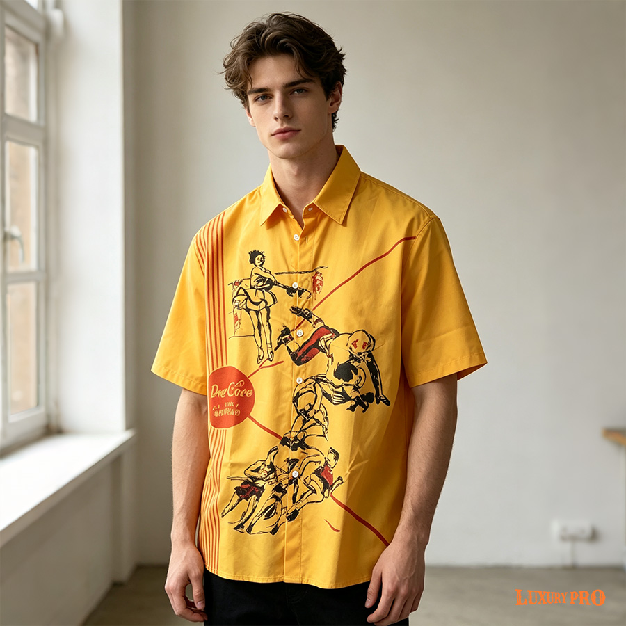 AOP EO Tall Fit Shirt Double Collar No Pocket – Linglong Linen Fabric