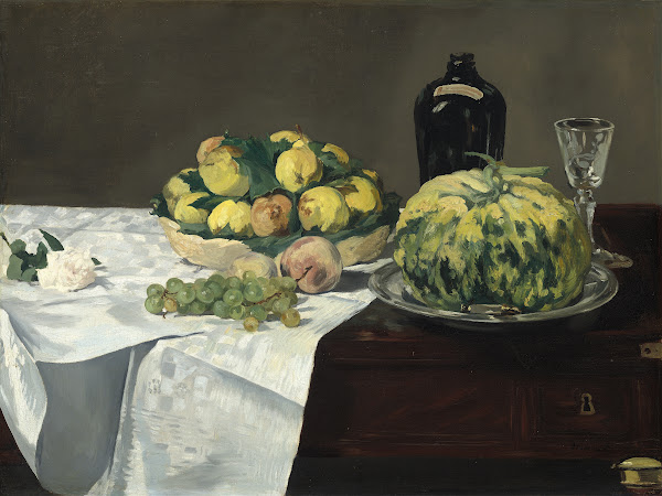 Still Life with Melon and Peaches c 1866