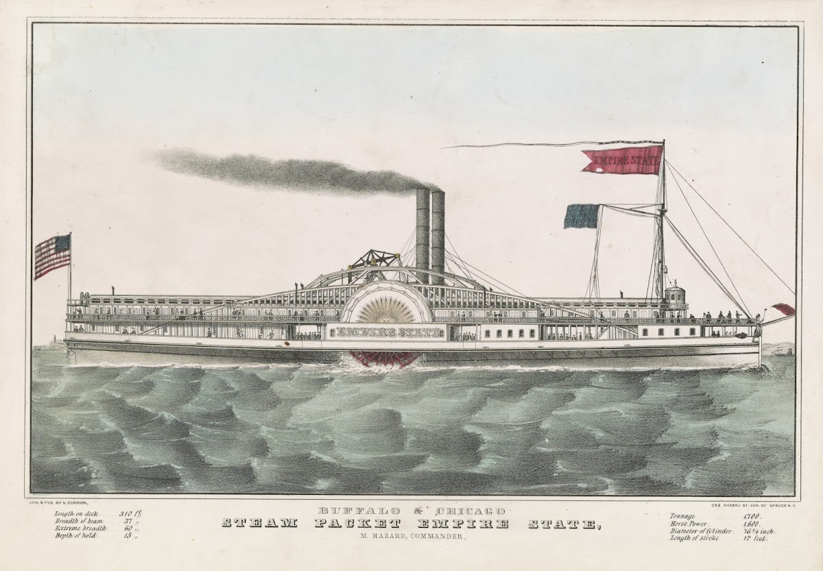 Buffalo  Chicago steam packet empire state M Hazard Commander 1835 1856