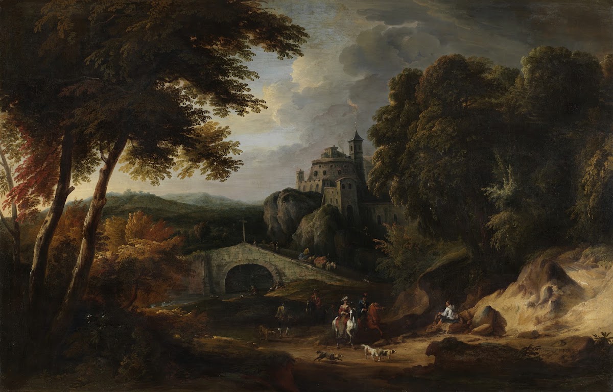 Landschap met brug 1700