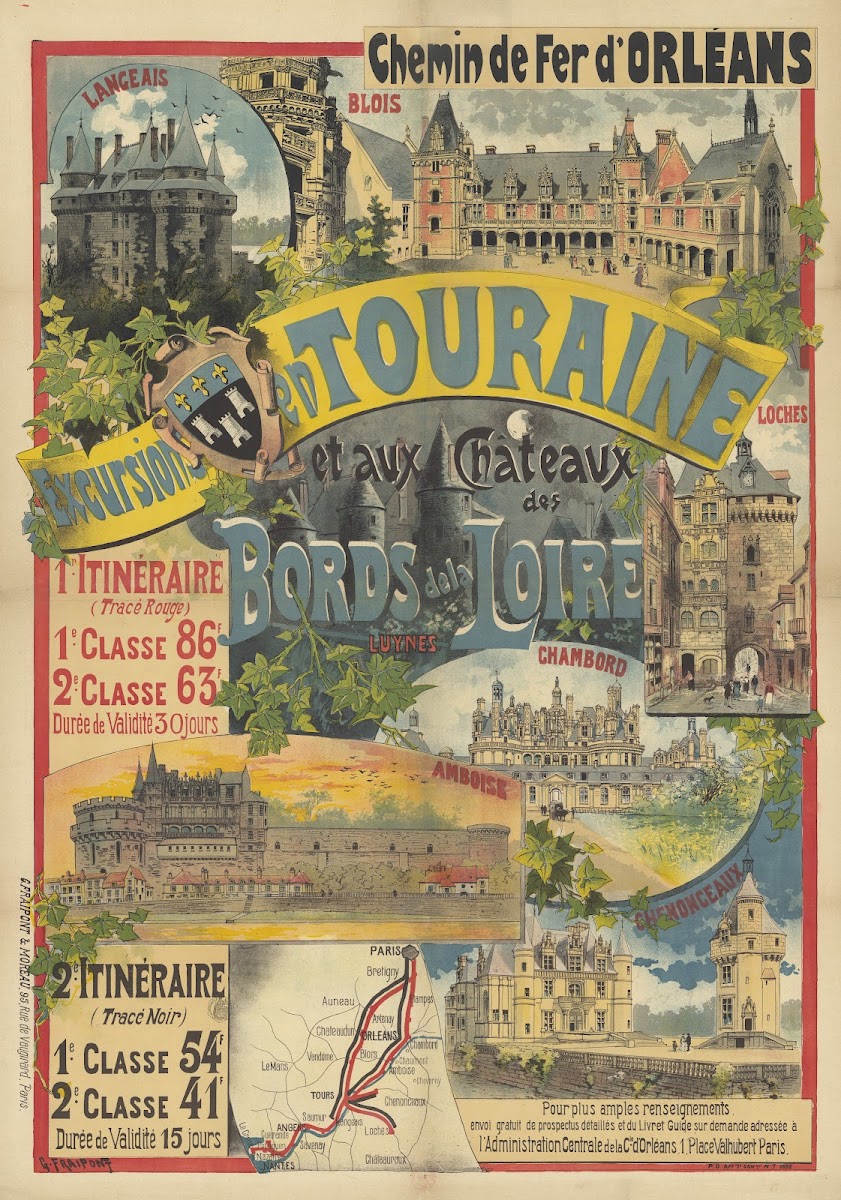 Chemin de Fer dOrléans Excursions en Touraine et aux Châteaux des bords de la Lo