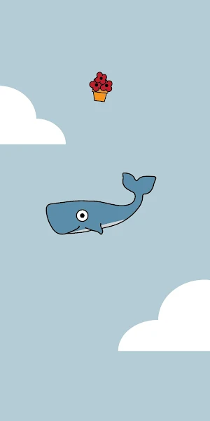 Cartoon, Sky, Whale, Cupcake 4K Wallpaper Background