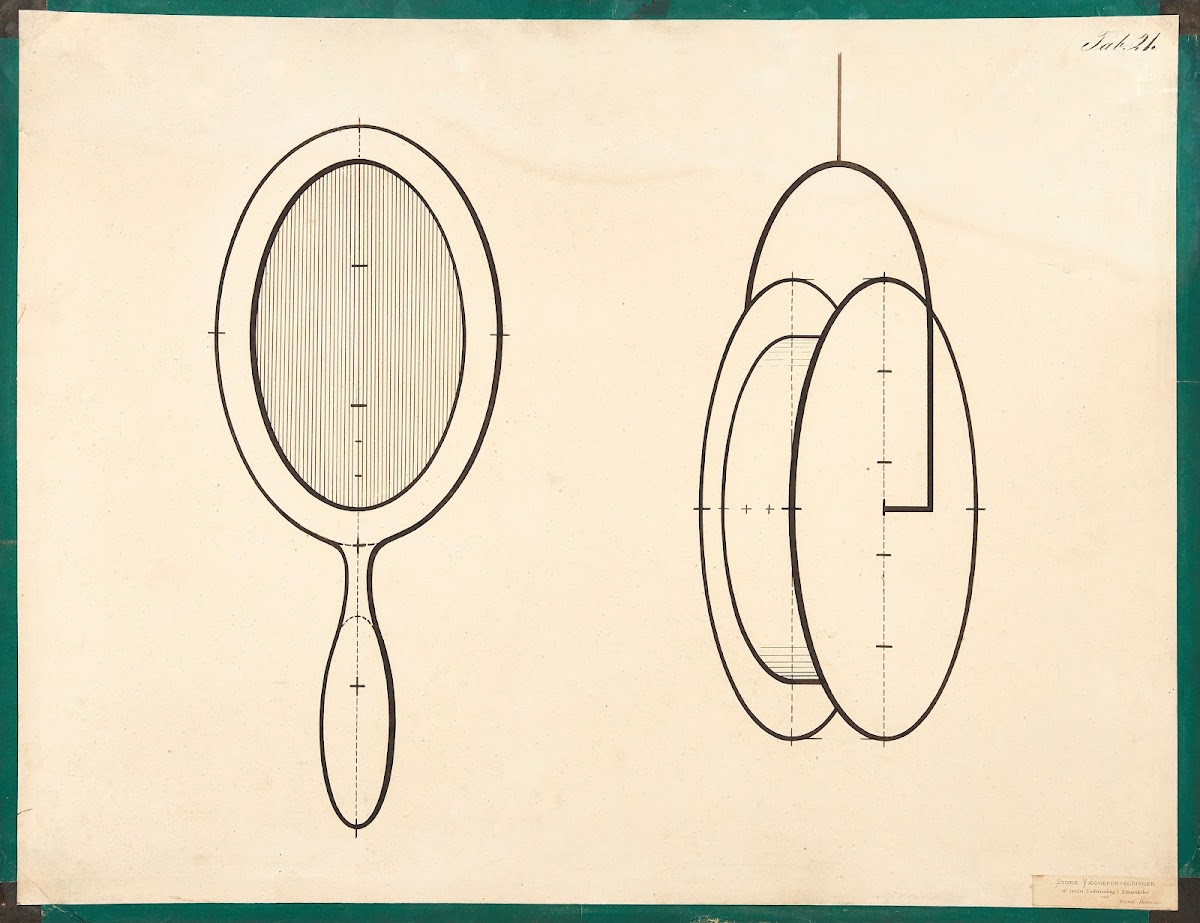 Hand mirror suspended wheel 1900