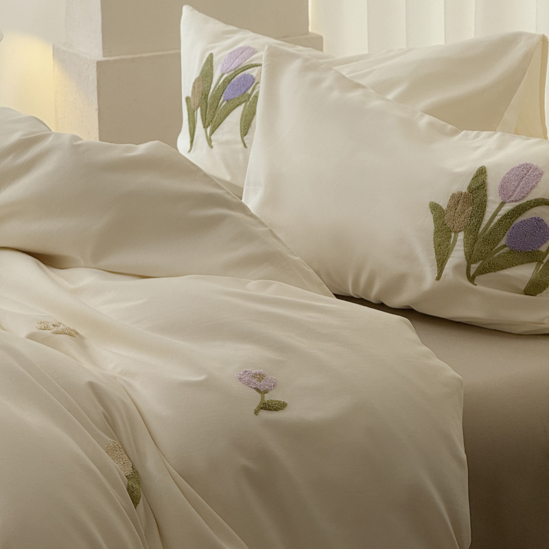 Cotton Bedding Set, A-Class, 100s, Floral Pattern