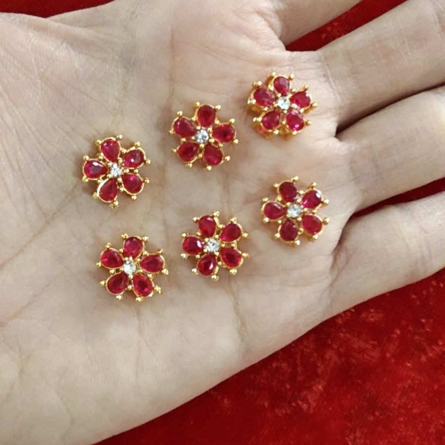 Flower Red Pendent Trans diamond (Pack of 6)