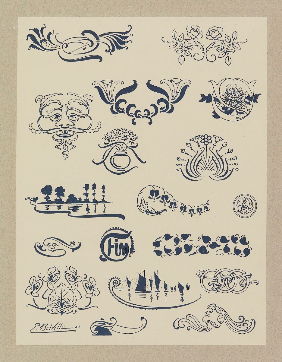 Compositions ornementales pour le cuir et la pyrogravure Pl08 1904