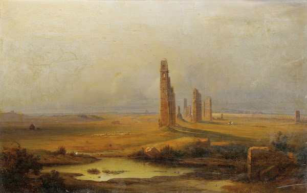 Vue dun aqueduc en ruines 1843