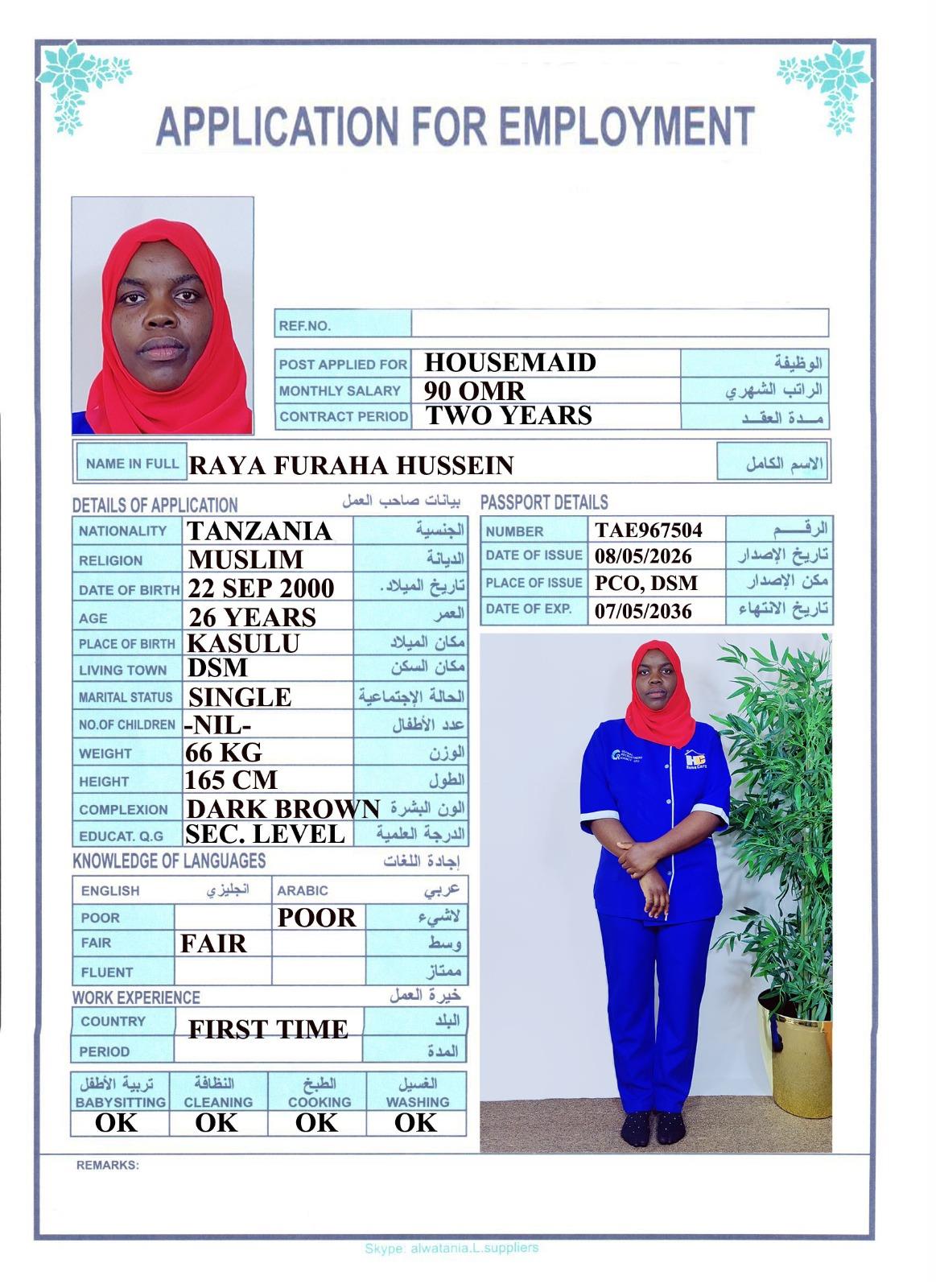 RAYA FURAHA HUSSEIN