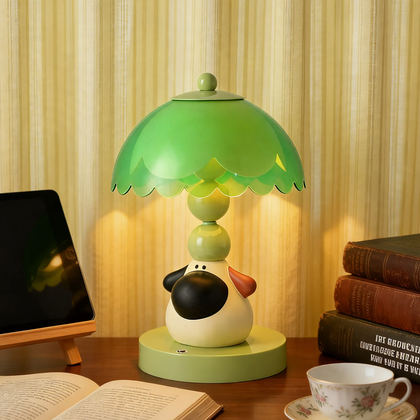 Dog-shaped table lamp with touch control