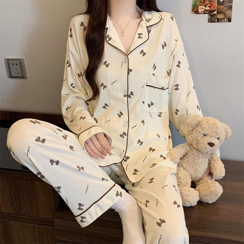 Women's Pajama Set, Long Sleeve, Buttoned, Christmas Motif