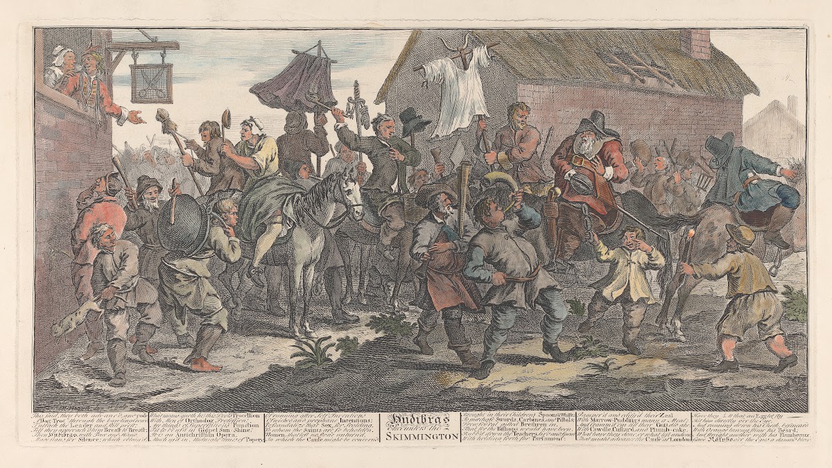 Large Illustrations to Samuel Butlers Hudibras Hudibras and the Skimmington no12