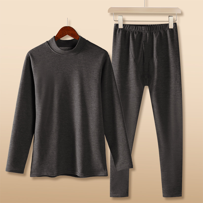 Woll-Seiden-Thermo-Set mit Stehkragen