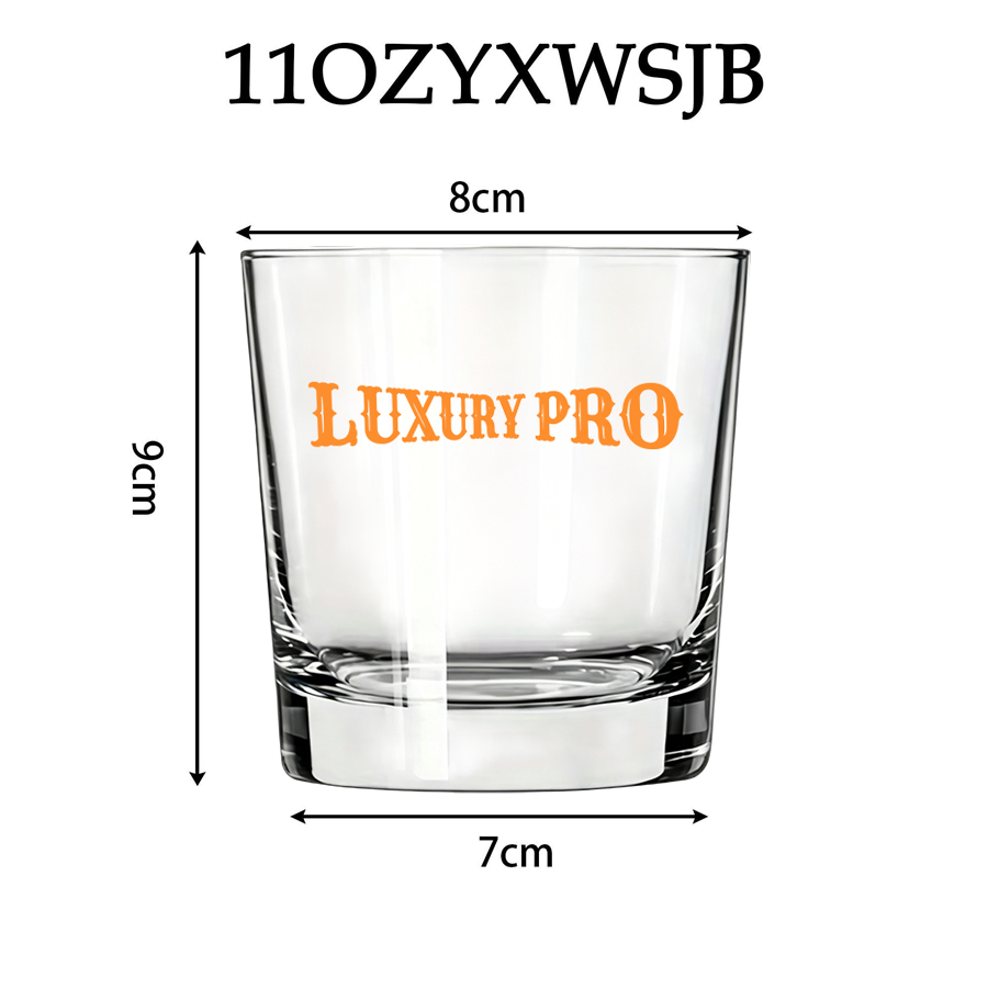 11oz Round Whiskey Glass - Single Side Printing