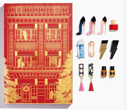 ESTUCHE CAROLINA HERRERA MINIS UNISEX 12PZS 12ML CADA UNO VARIEDAD GOOD GIRL BLUSH - 212 HEROES - BAD BOY - 212 VIP ROSE - TRUE  OUD -  GOOD GIRL VERY - GOOD GIRL CLASICO - 2 PINTURA DE LABIOS - CH MUJER - STALLION LEATHER - BAD BOY EXTREME