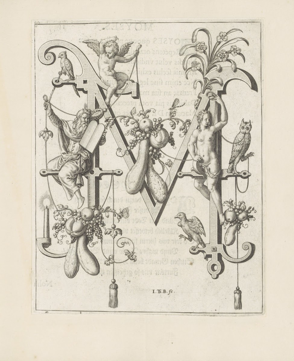 Letter M with Moses 1595