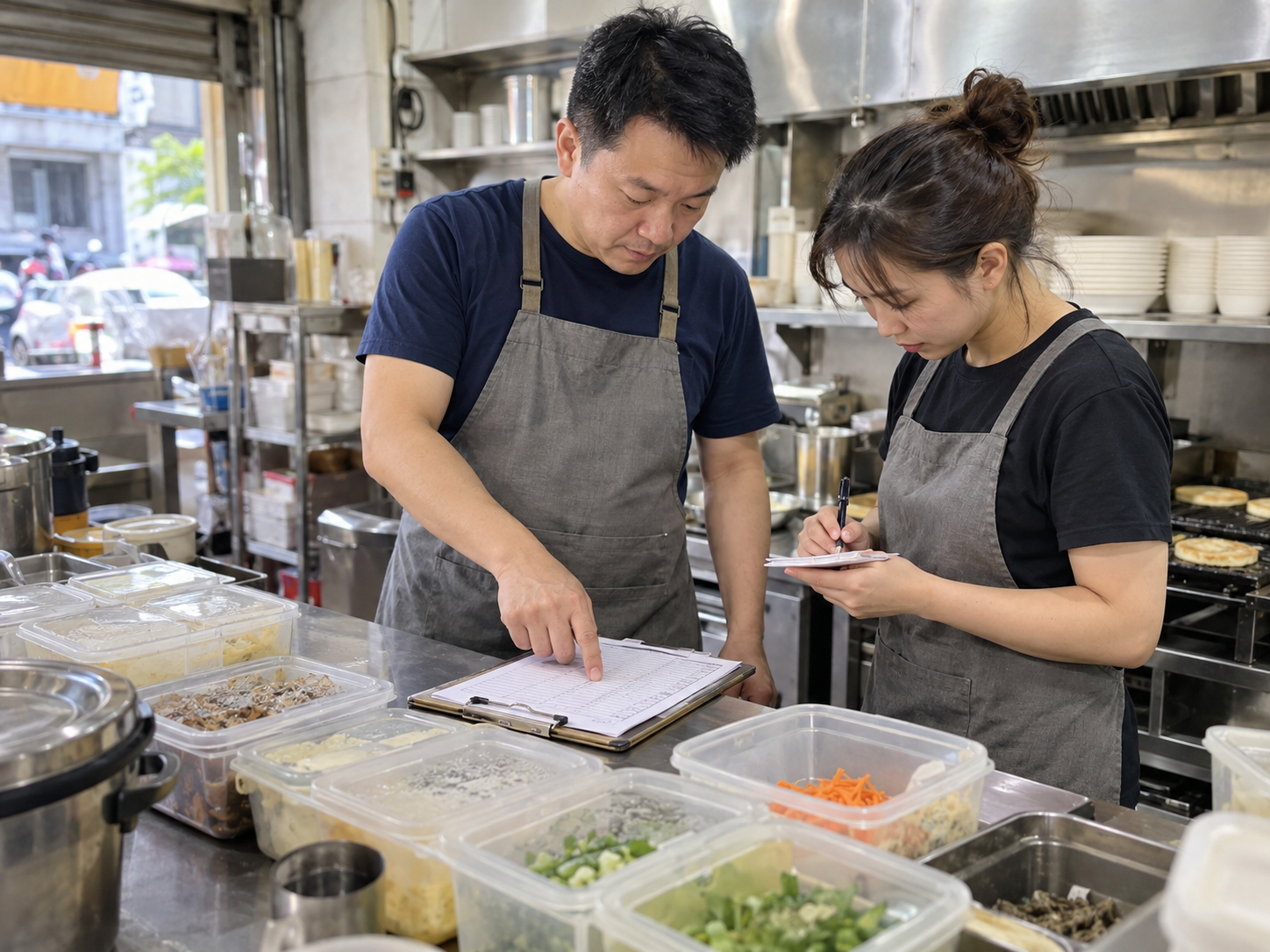 同事核對備料作業清單