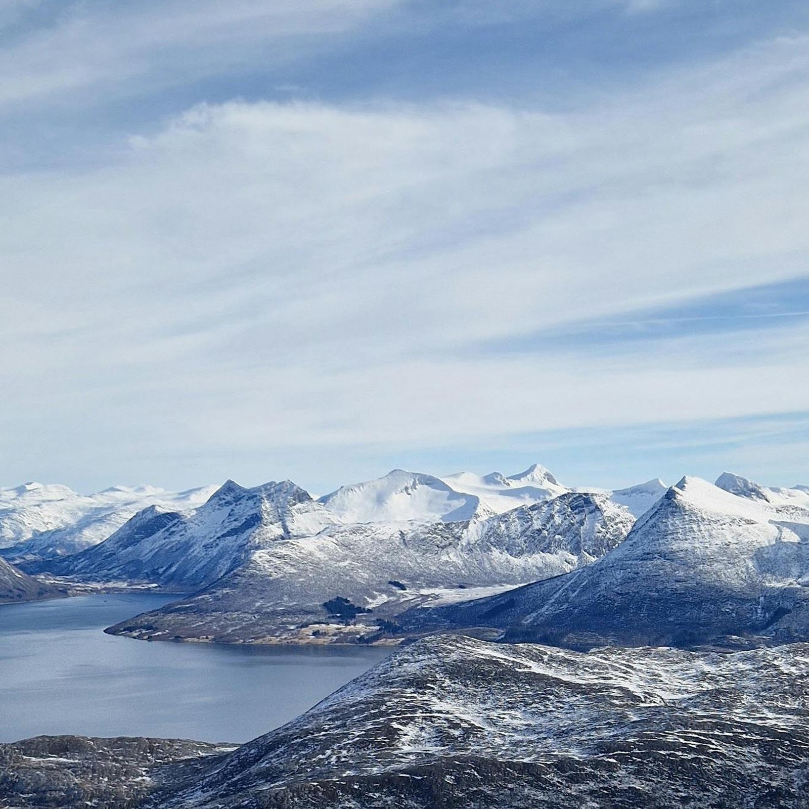 Download Snowy Mountain Fjord Landscape Full HD iPhone