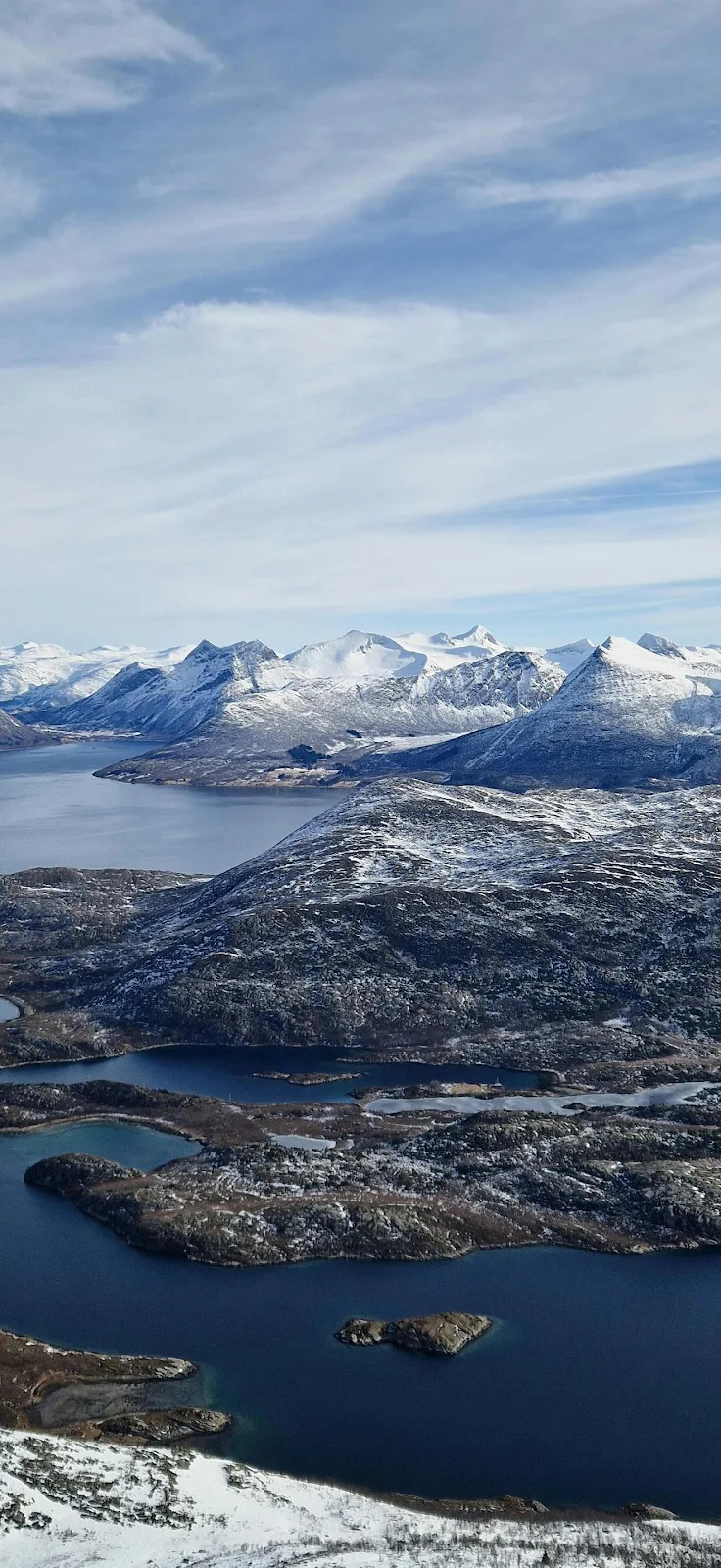 Snowy Mountain Fjord Landscape - Landscape Photography Full HD iPhone Wallpaper (1320x2868)
