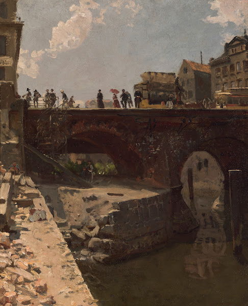 Brücke in einer französischen Stadt 1870