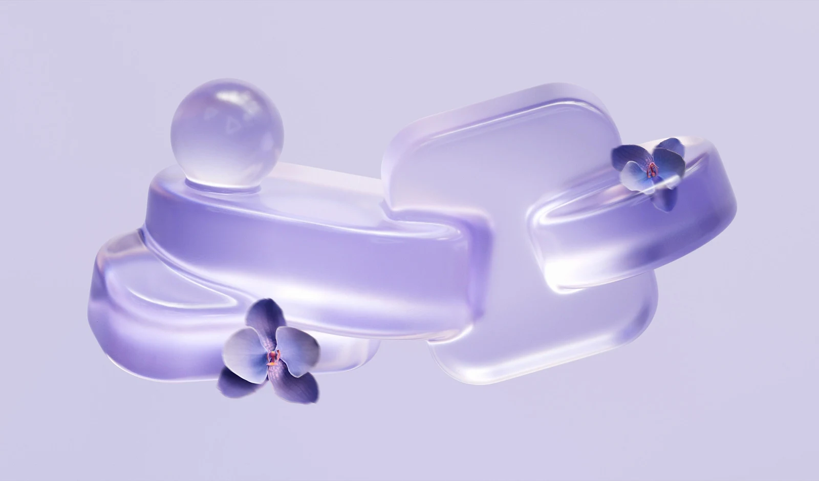 Abstract Purple Glass Shapes - 3D Digital Art 2K Wallpaper (3680x2160)