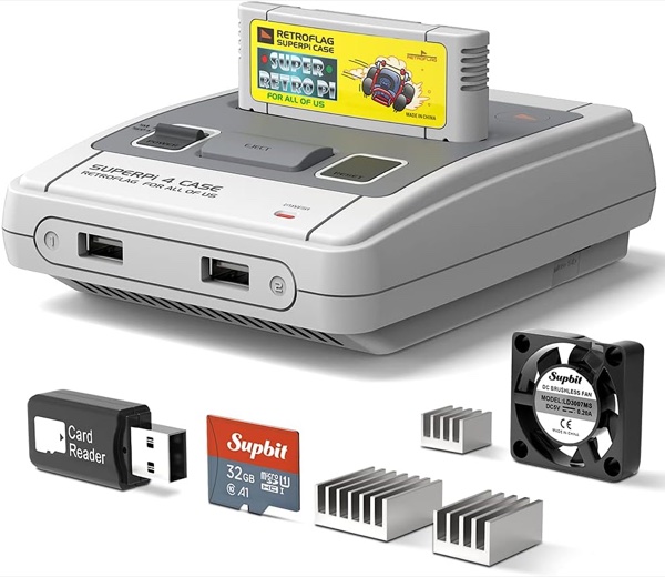 Retroflag SuperPi 4 Case Carcasa Super Nintendo para Raspberry Pi 4