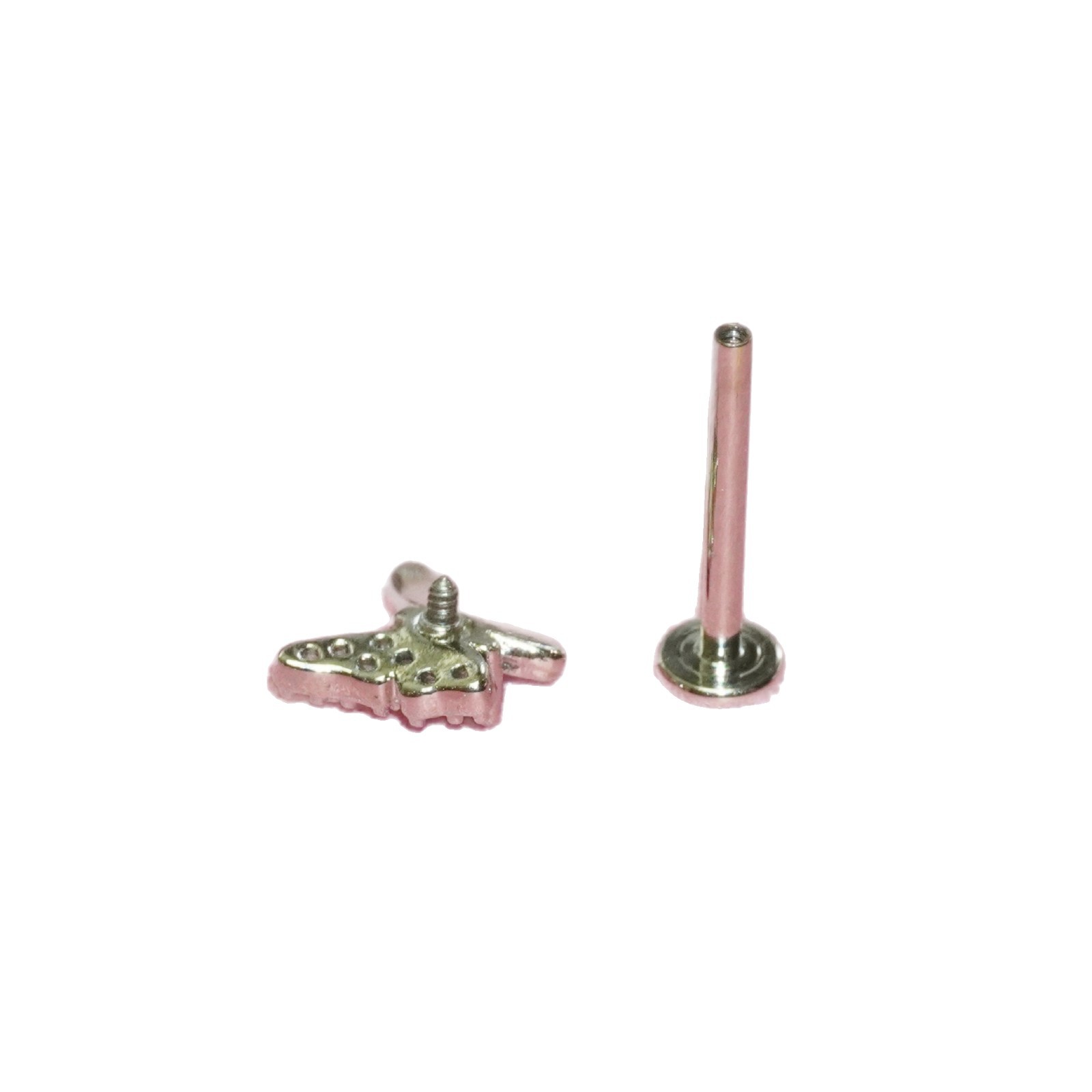 Lippenstecker Edelstahl mit Strass, verschiedene Größen