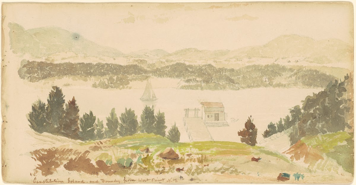 Constitution Island and Foundry from West Point New York c 1837
