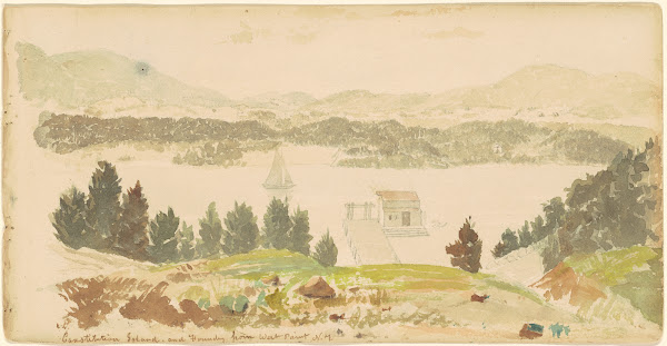 Constitution Island and Foundry from West Point New York c 1837