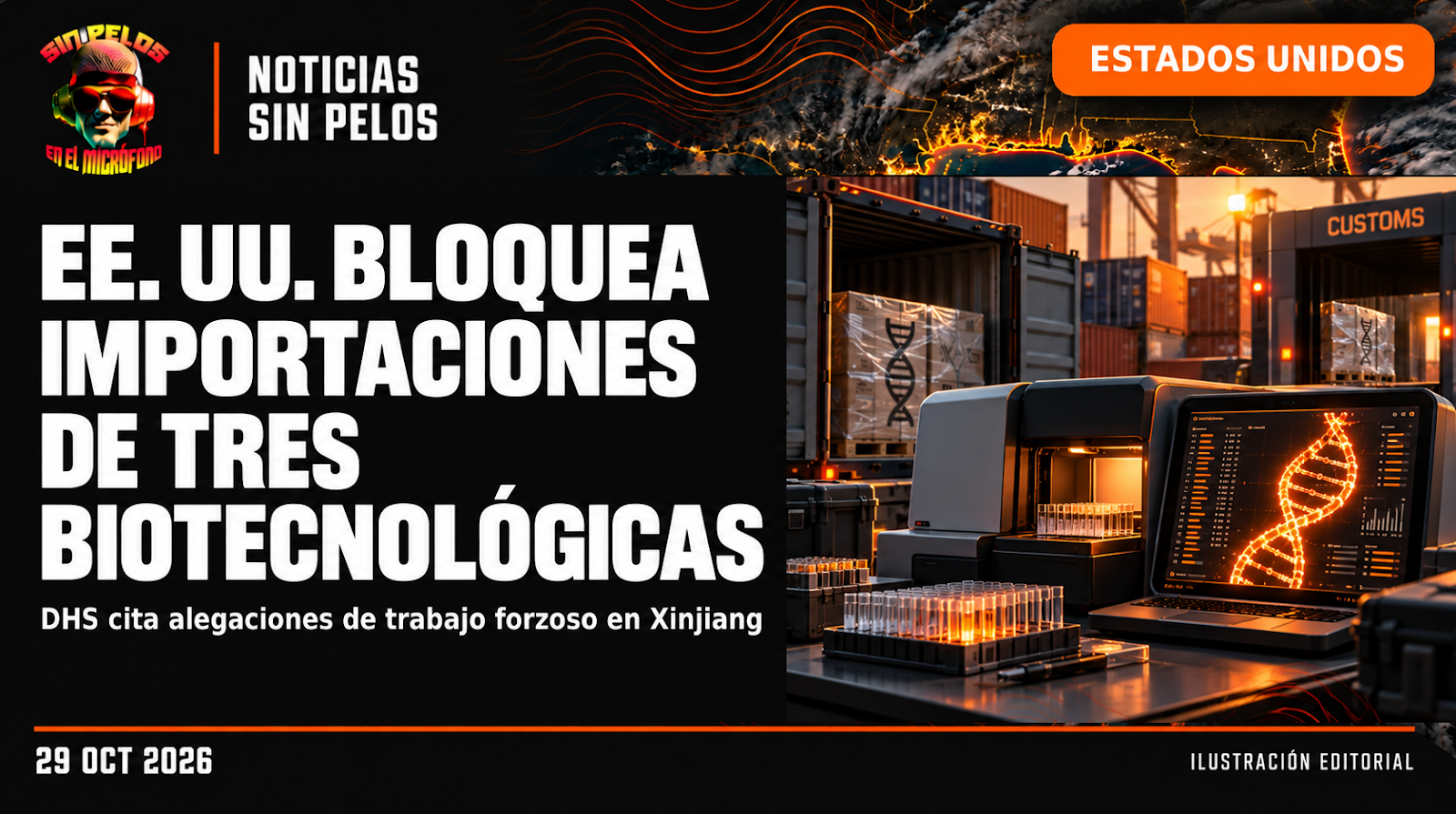 Estados Unidos bloquea importaciones de tres empresas chinas de biotecnología
