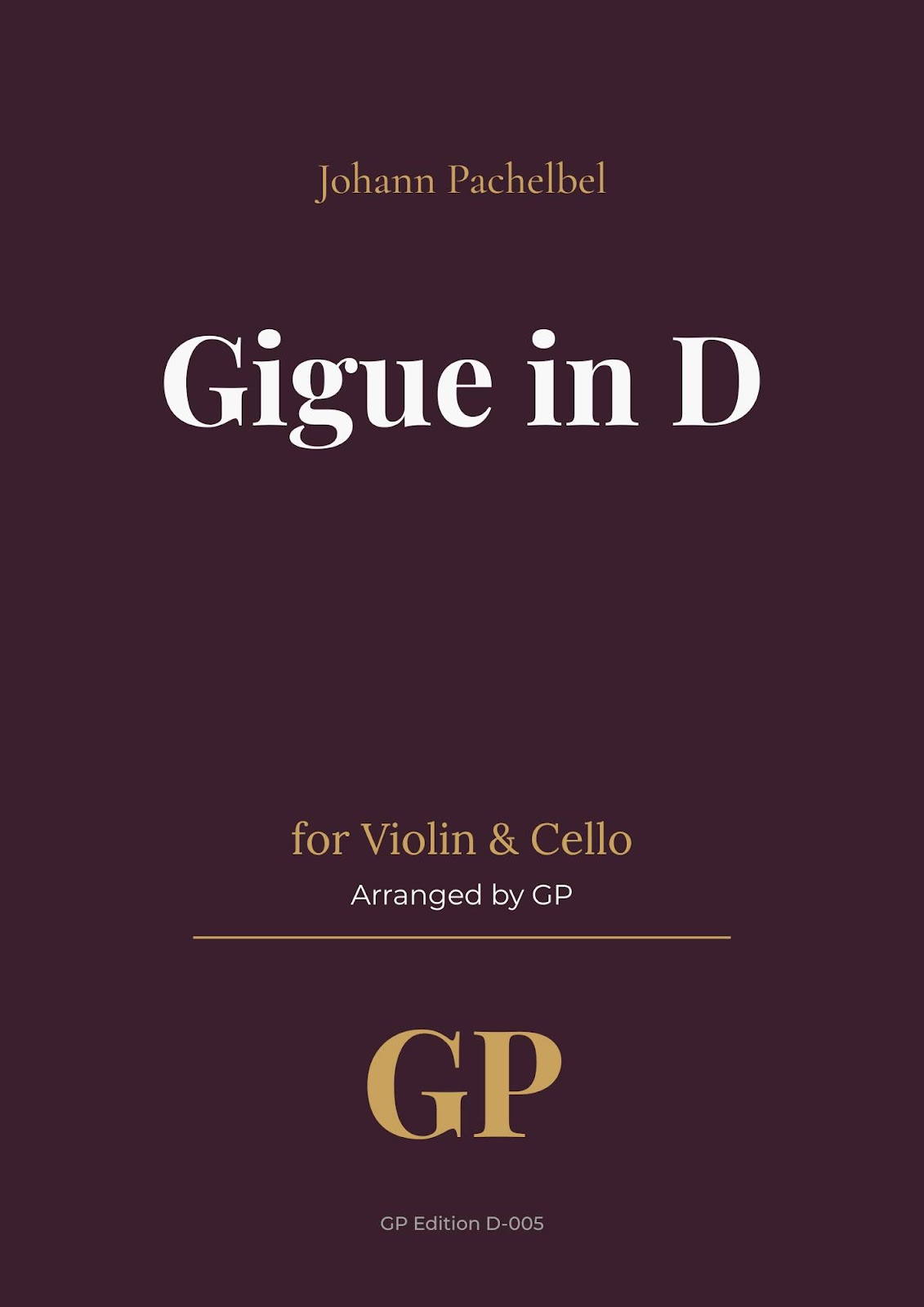 Gigue in D – Johann Pachelbel | Violin & Cello Duo Sheet Music