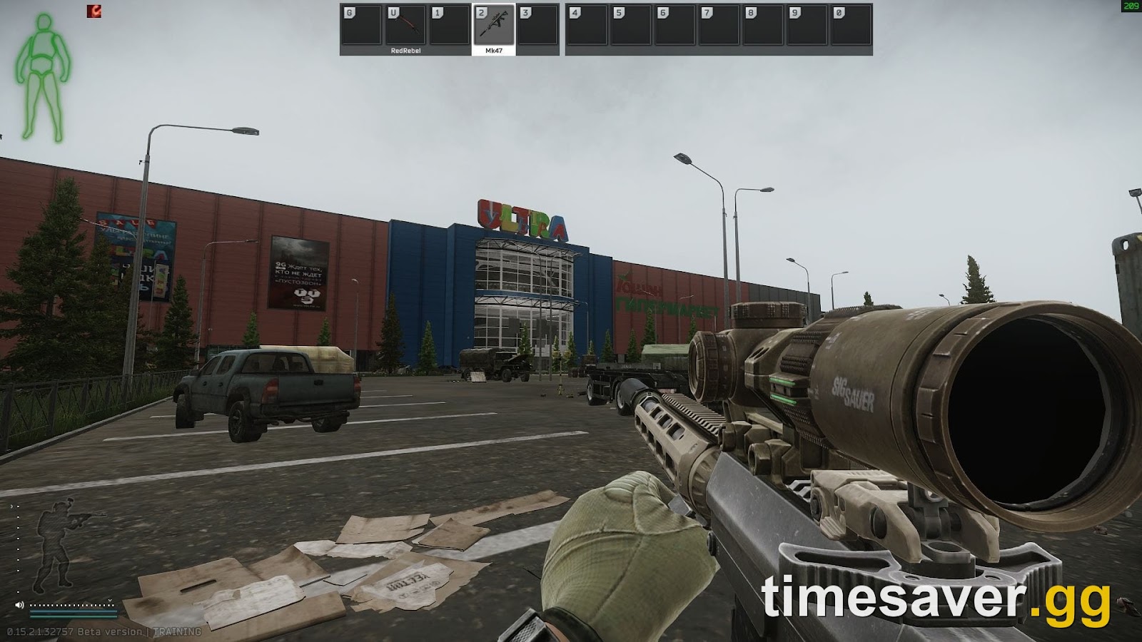The ULTRA shopping mall exterior on Interchange, where Killa patrols the center of the building